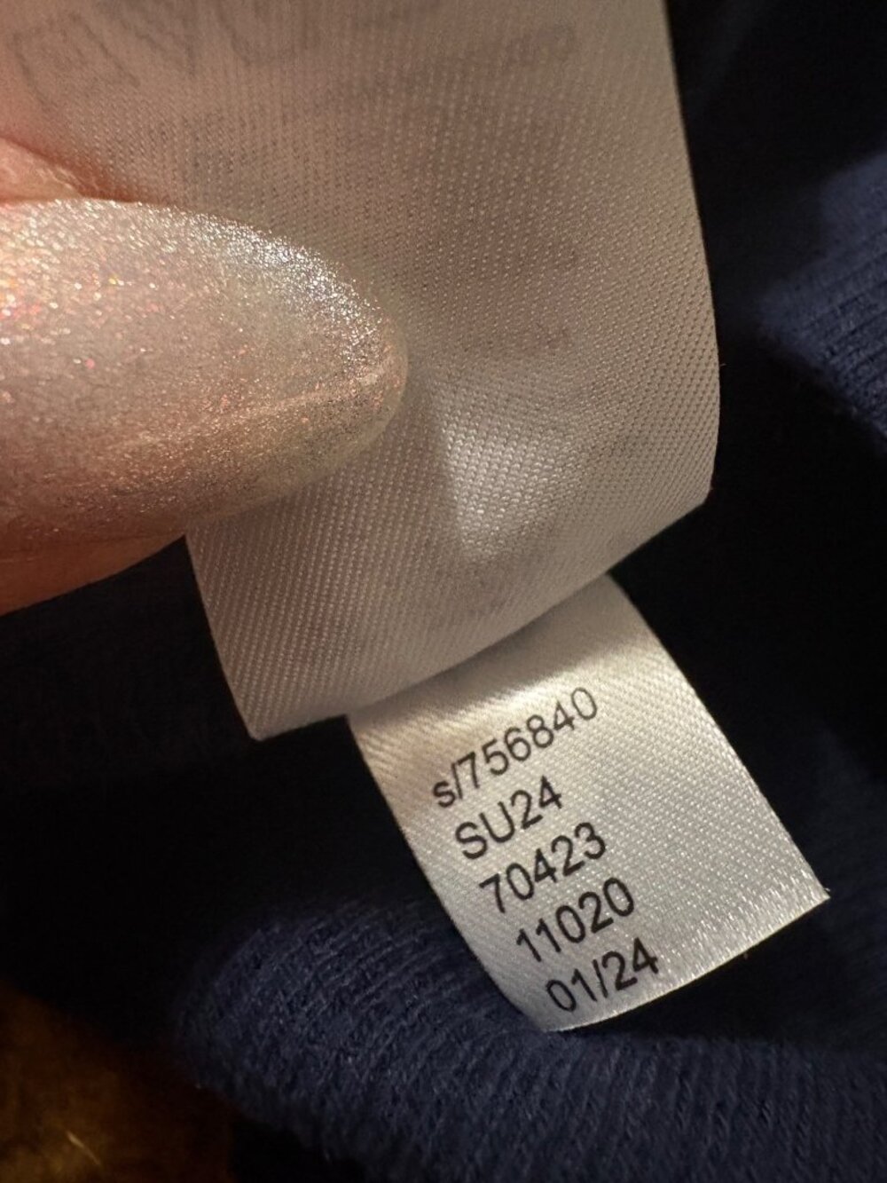 NWT New Loft Navy Crinkle Seersucker Puff-Sleeve Top Bow Back Cotton Stretch L - Picture 9 of 13